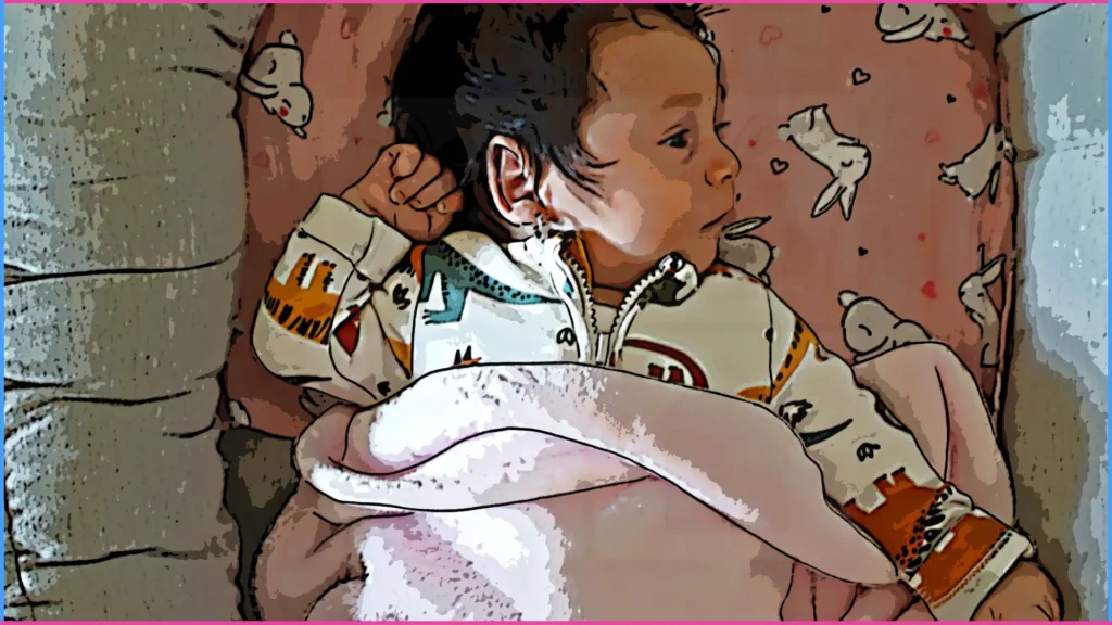 3 hónapos baba babafészekben fekszik