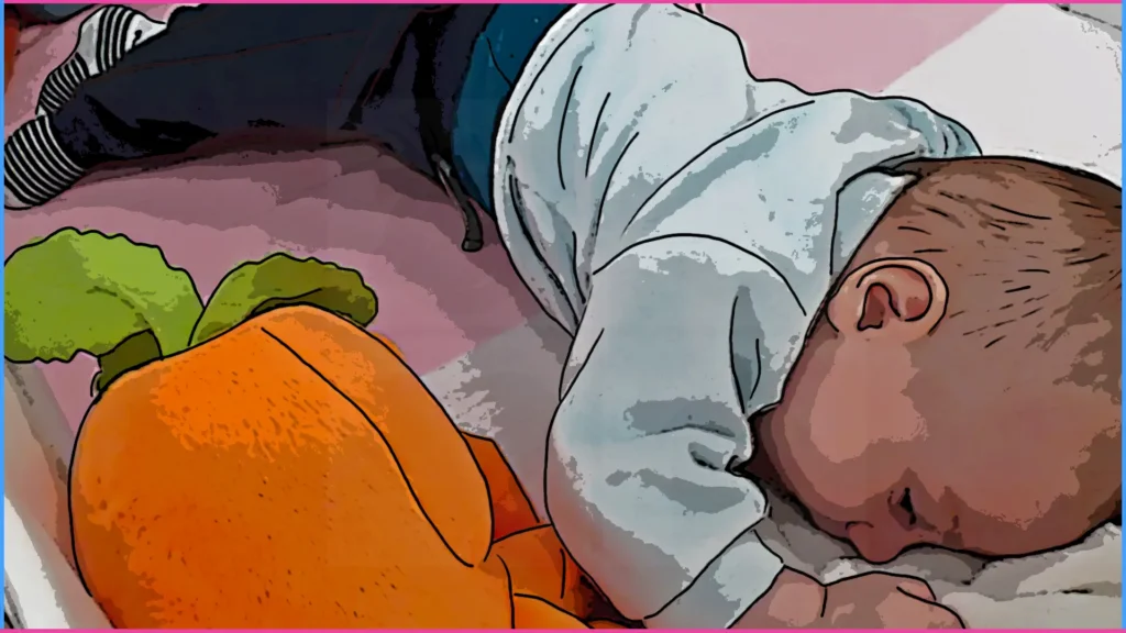 Baba kiságyban fekszik