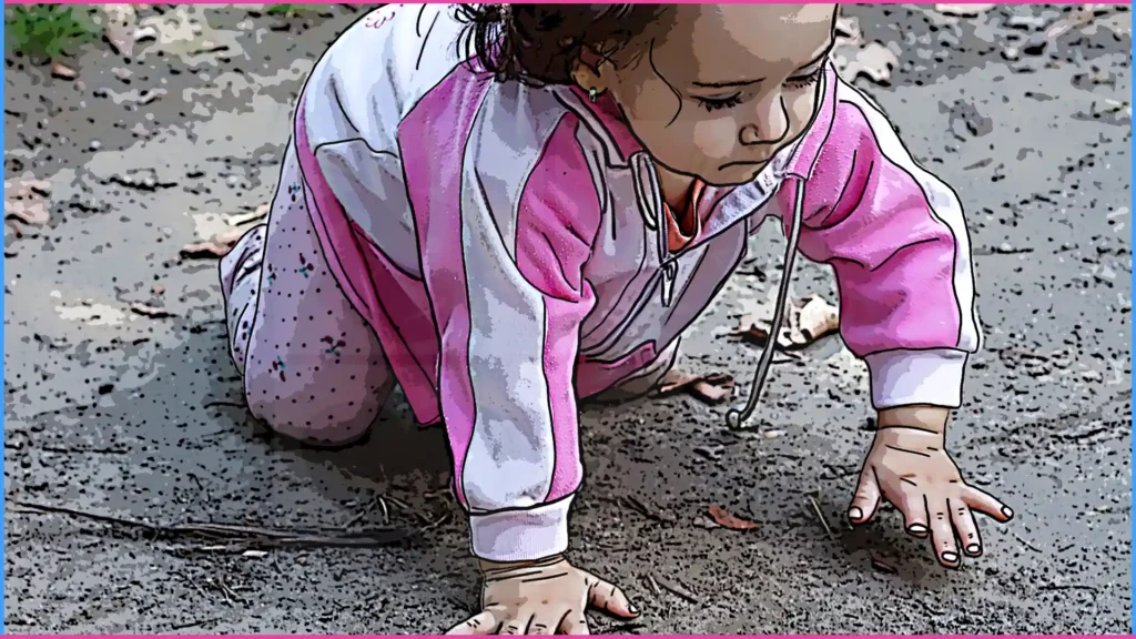 12 hónapos baba mászás közben