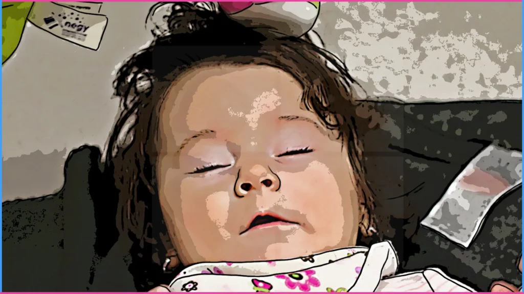 7 hónapos baba csukott szemmel