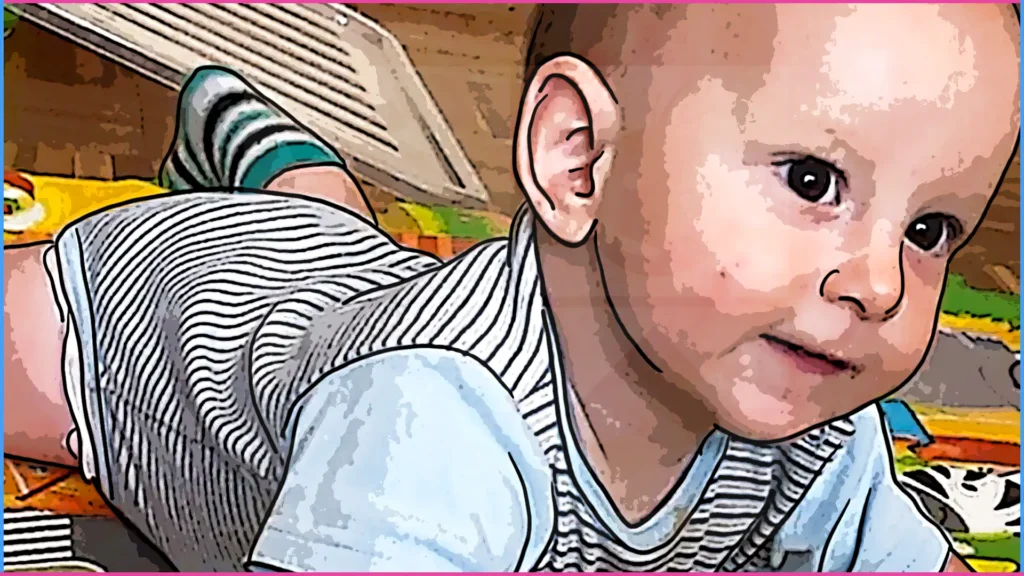 9 hónapos baba hason fekszik