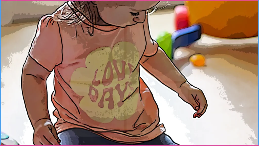 12 hónapos gyermek térdelve nézelődik