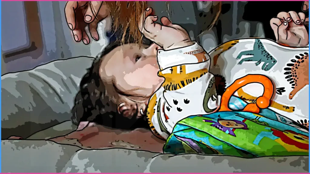 5 hónapos baba anyukája hajával játszik