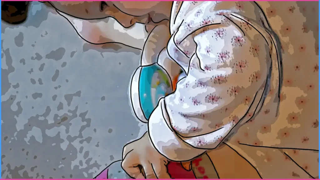 11 hónapos kislány térdvédőjével játszik