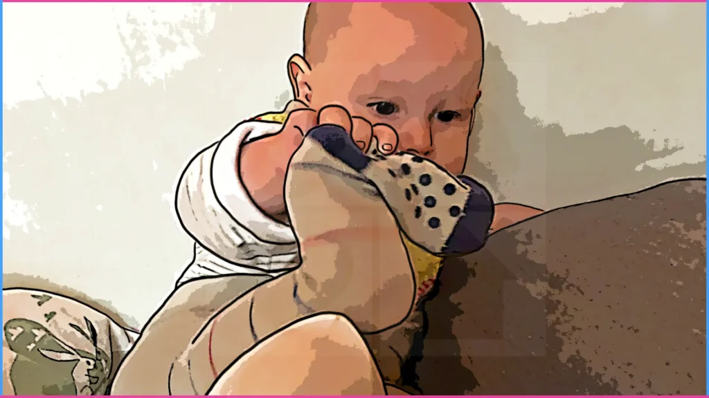 5 hónapos baba lehúzza zokniját