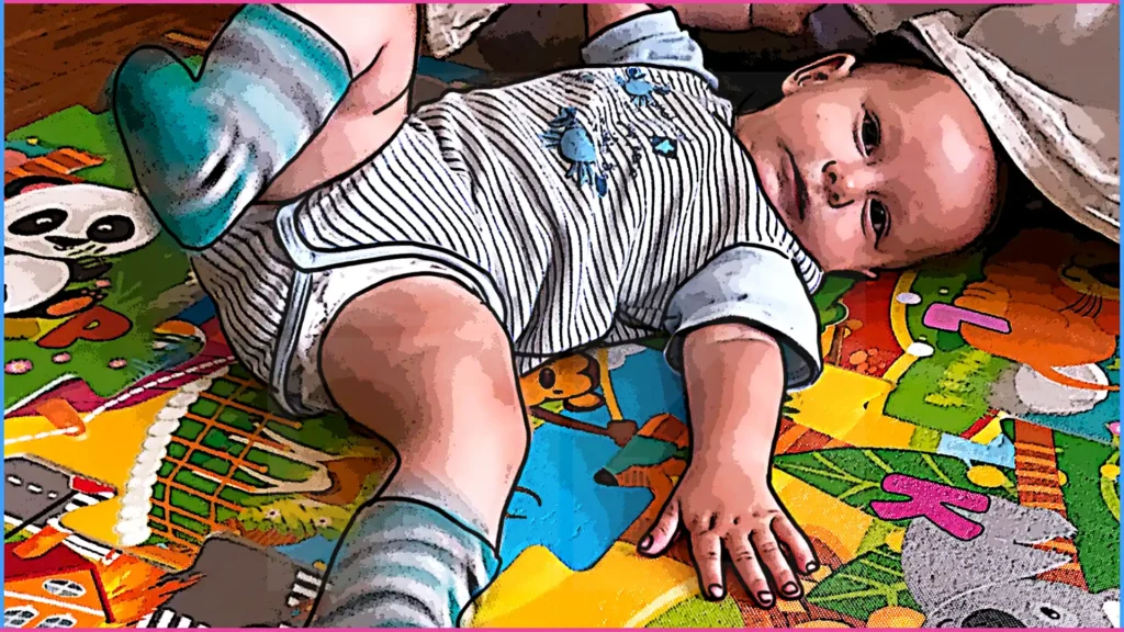 9 hónapos baba játszószőnyegén bújócskázik