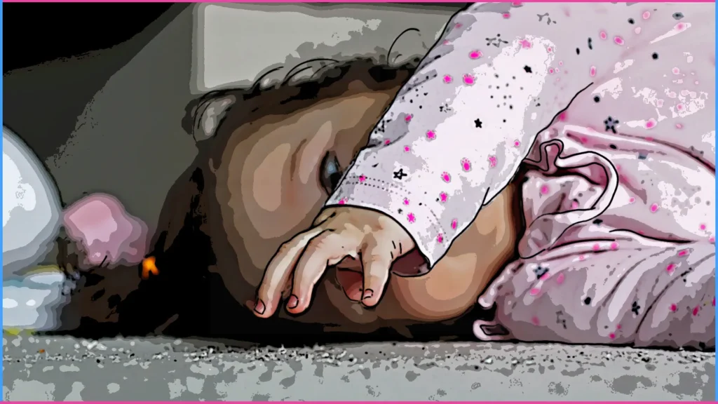 9 hónapos baba oldalt fekve játszik