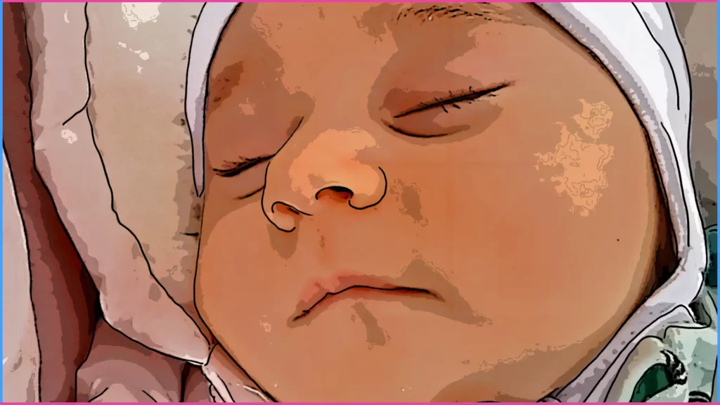 Újszülött baba arca közelről