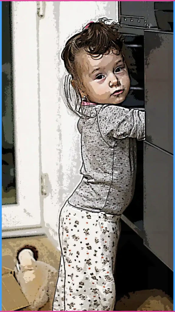 Baba felállva pakol