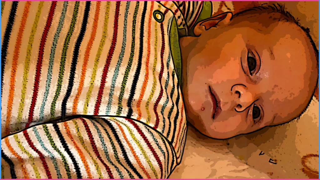 Újszülött baba nézelődik