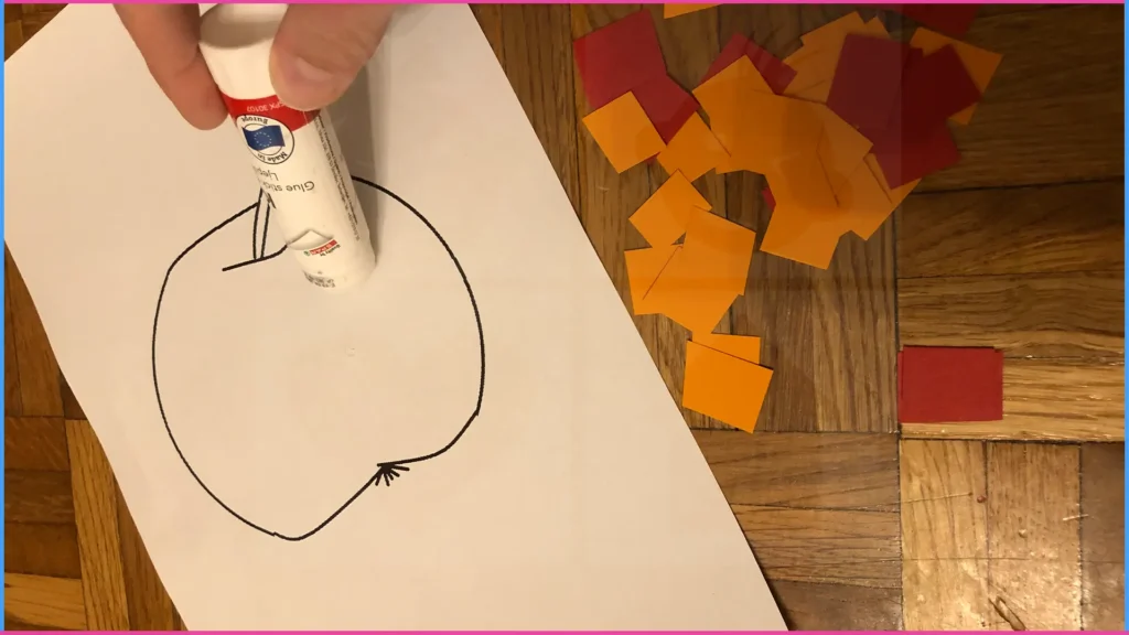 Alma rajz ragasztás