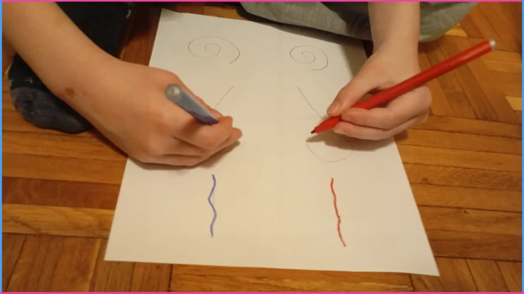 Rajzolj két kézzel. Rajzolós finommotorika fejlesztő játék