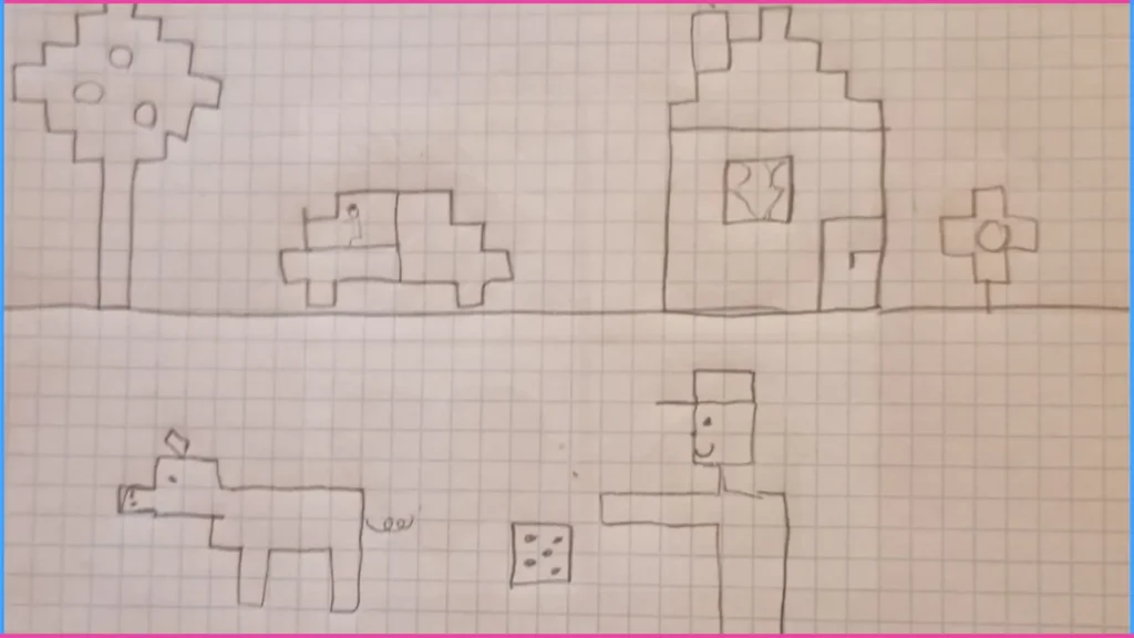 Rajzolj négyzetrácsra. Ismerkedés a négyzethálós papírral 3-4 éves korban 