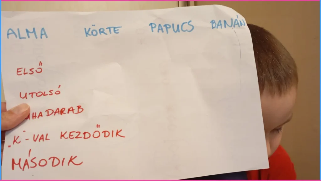 Szelektív memória. Fejlesztő játék 5-6 éves gyermekeknek